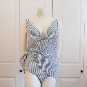 Swim by Cacique Lane Bryant 2 Piece Underwire Tankini Top 40DD with Brief Bottom